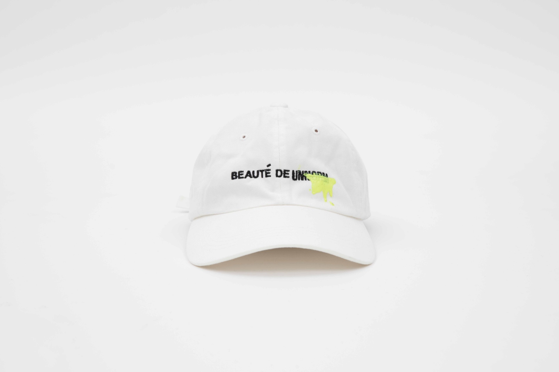 [UNNORM] Washed White Ball Cap (Neon graffiti)